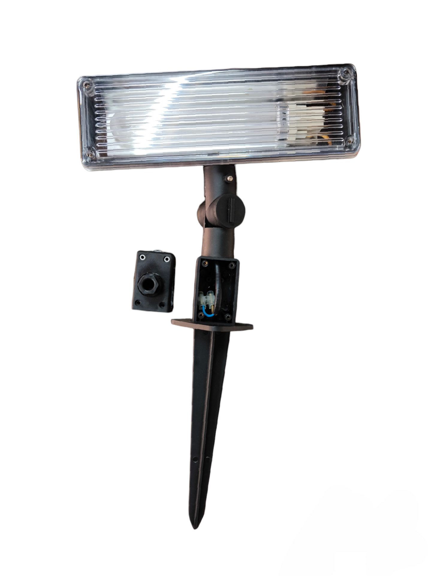 13W CFL outdoor lamp with adjustable black stake for garden or pathway lighting