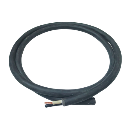 Phelps Dodge 14mm 2 core electrical wire roll with black insulation and exposed copper ends