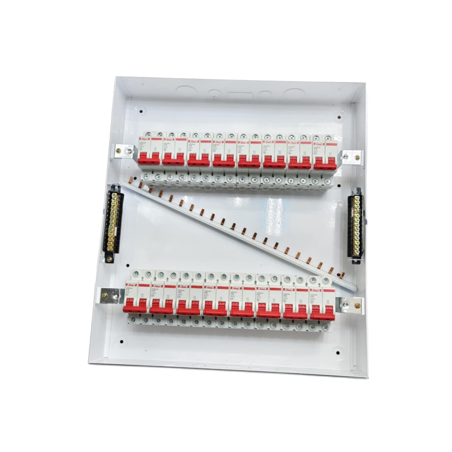 Himel and ZY 15 Branches 2 Pole Miniature Circuit Breaker electrical panel with red switches
