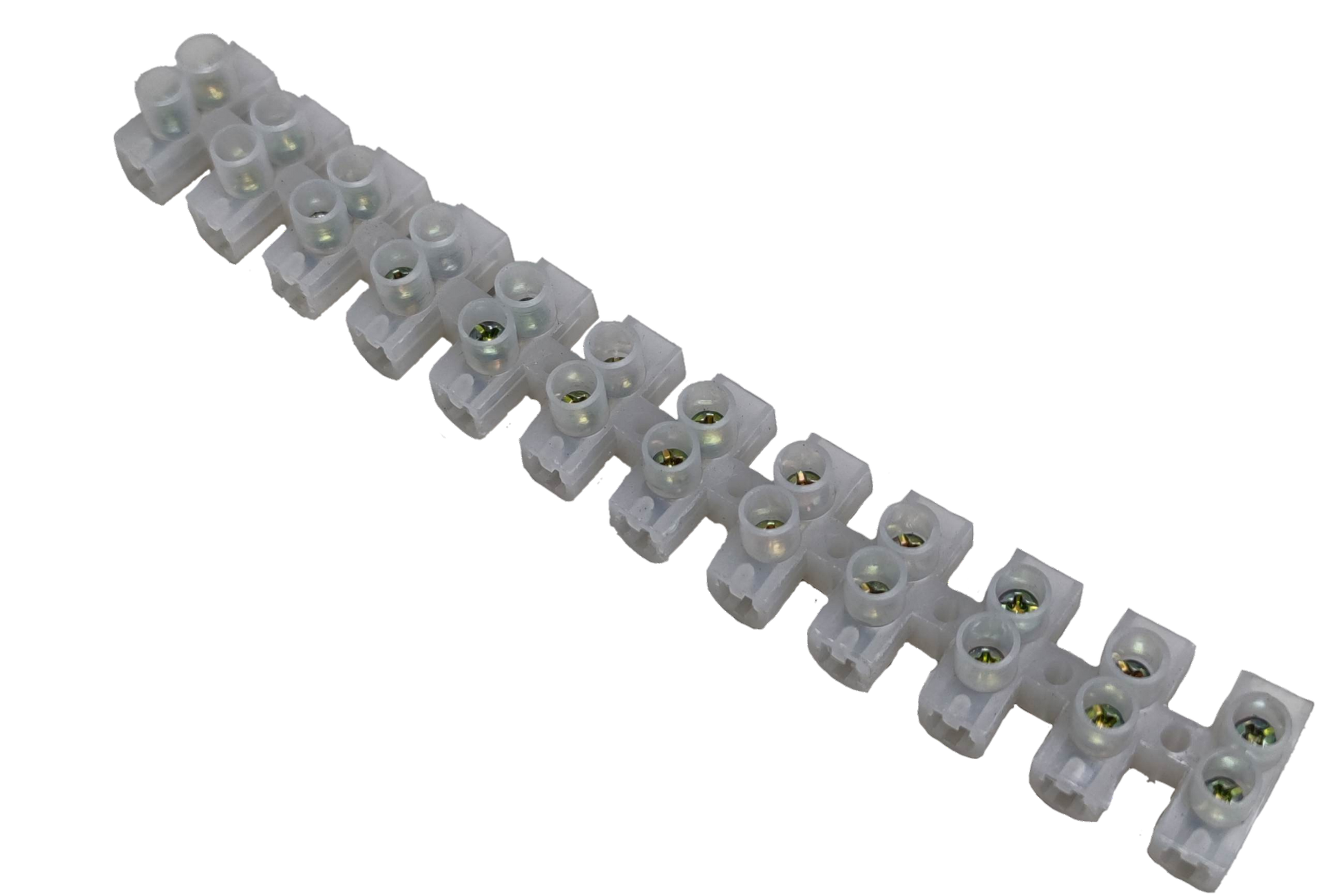 Grippes 15A 250V PVC terminal block with multiple screw terminals for electrical connections