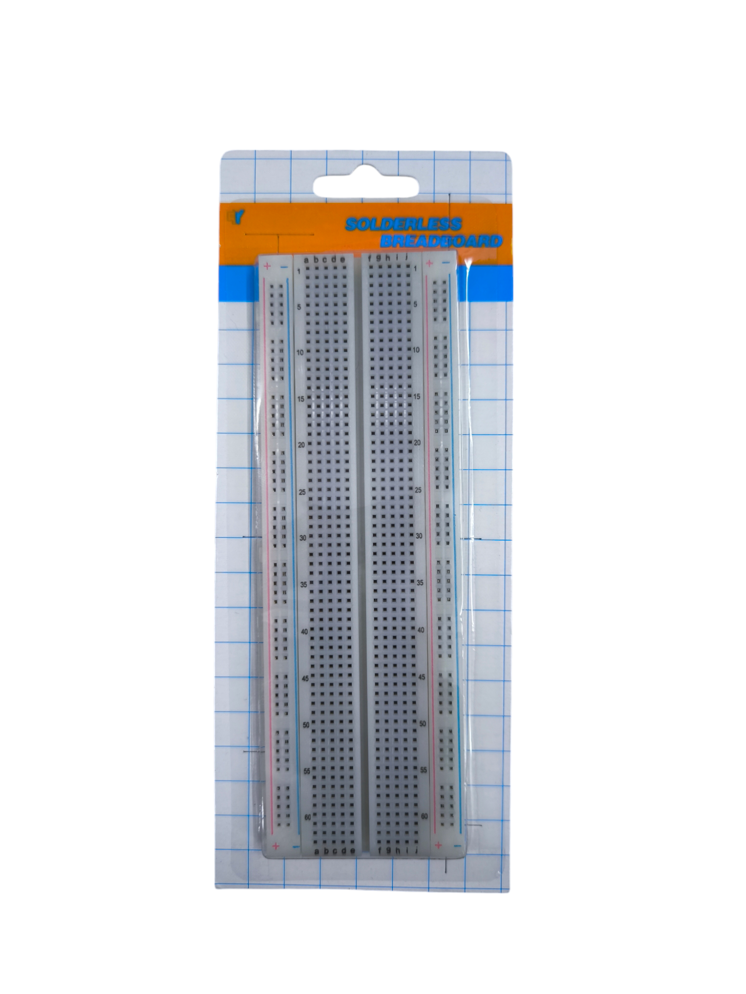 165mm x 54mm electronic bread board for prototyping circuits with solderless design