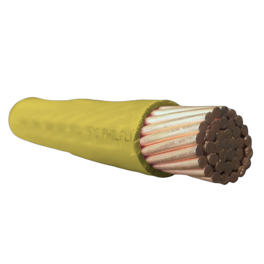 Philflex 175mm Stranded 350MCM Yellow insulated copper cable with exposed stranded conductor