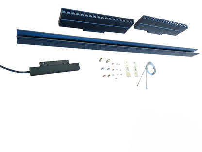 ILLUMIQ TERRA 18W LED foldable grille track light components including track and mounting accessories