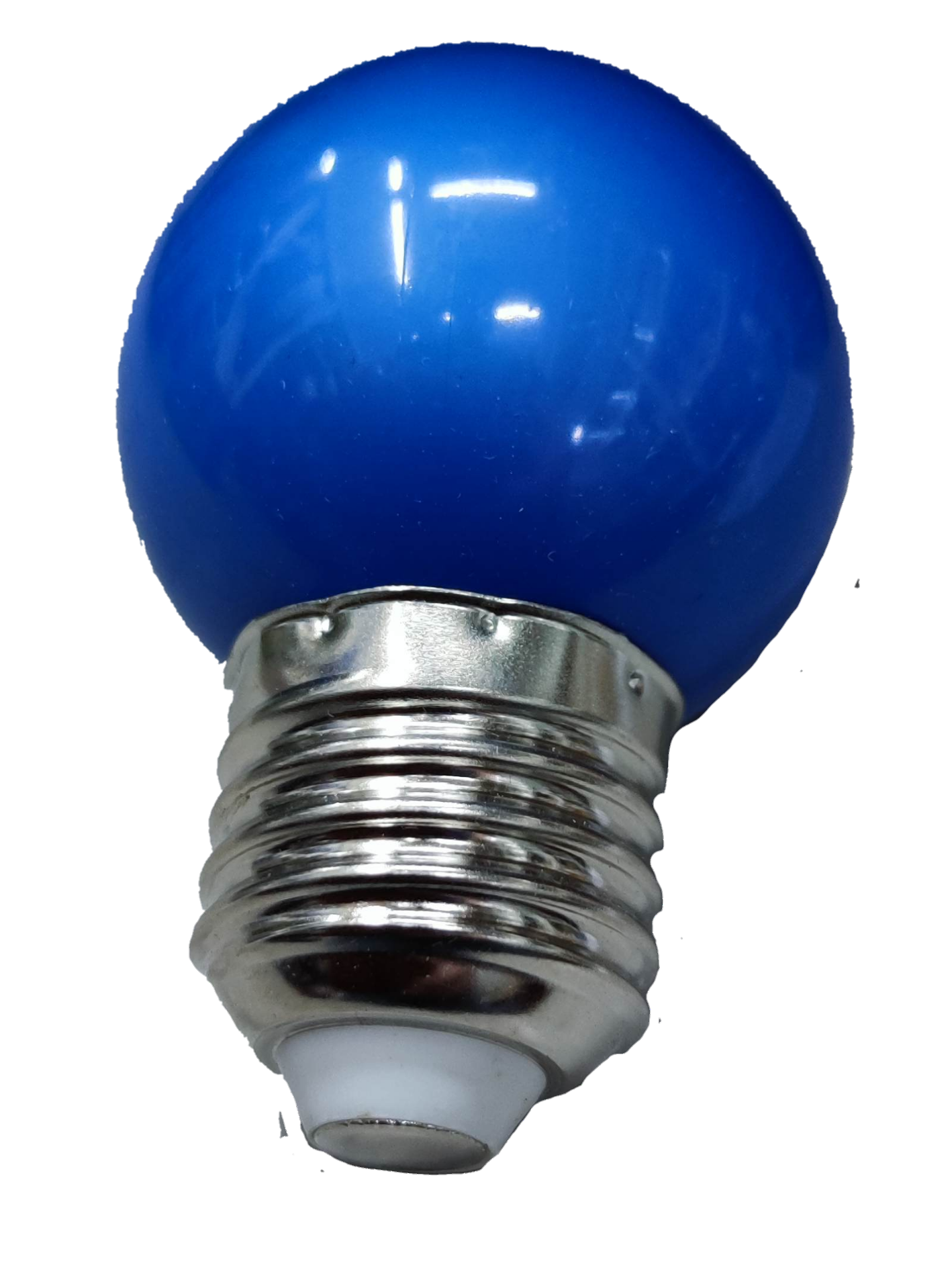 Blue 1W LED Round Bulb E27 220V with metal screw base made in China for decorative lighting