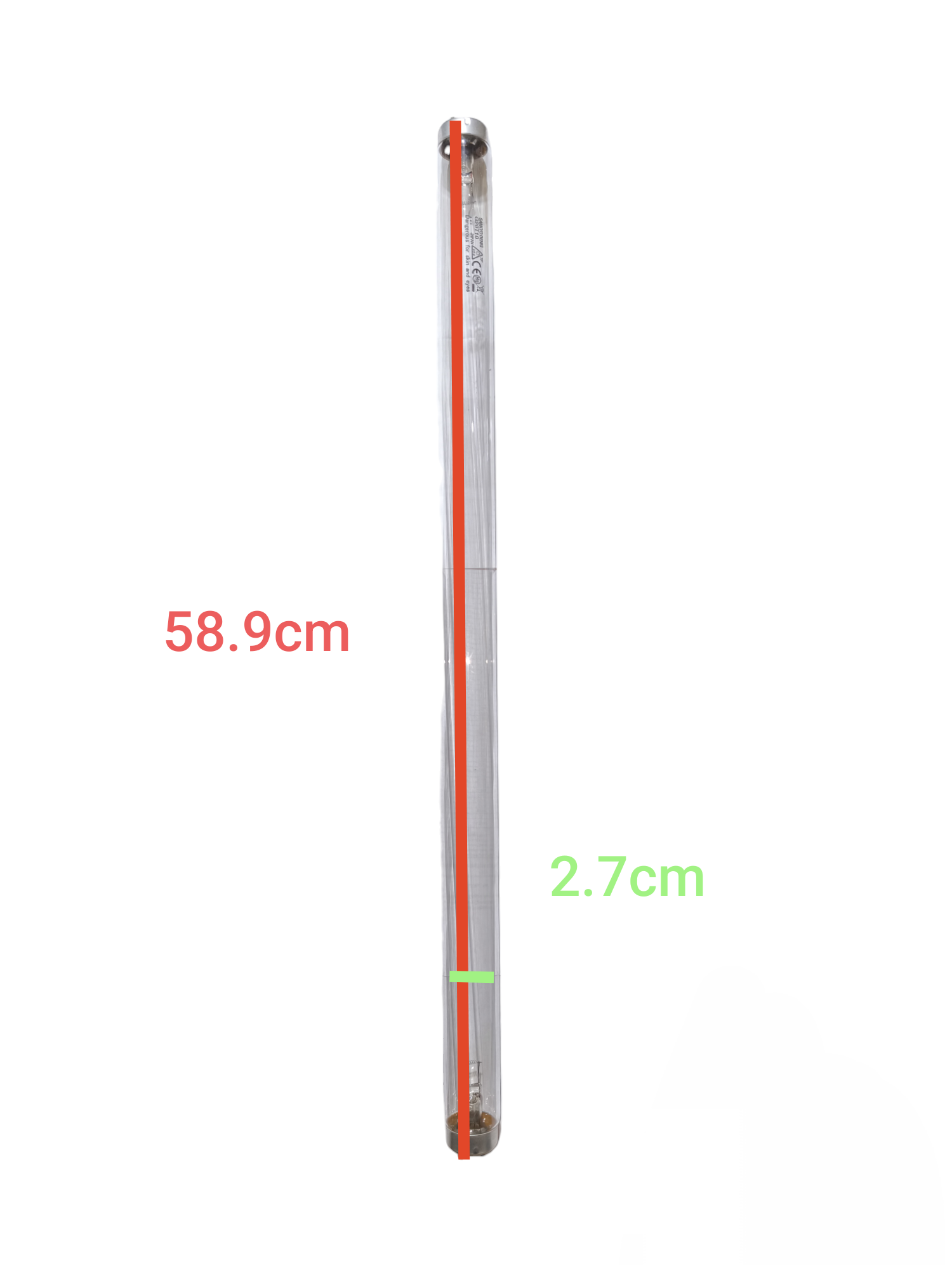 Sankyo Denki 20W Germicidal Fluorescent Tube T10 with length 58.9 cm and diameter 2.7 cm