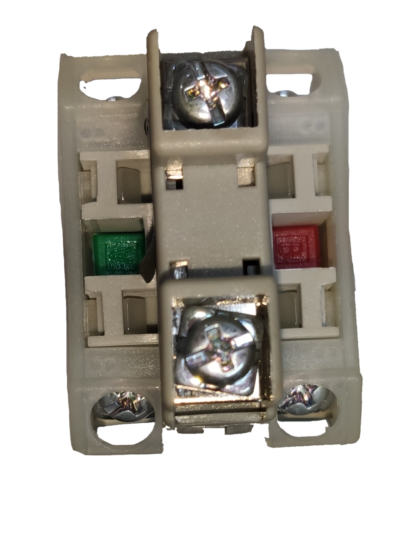 Auspicious 22mm illuminated selector switch showing its wiring and mounting screws