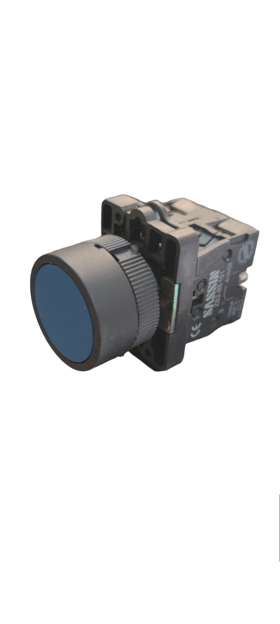 Sassin 22mm Push Button Switch 1NO 1NC for door chimes and bells with black round button design