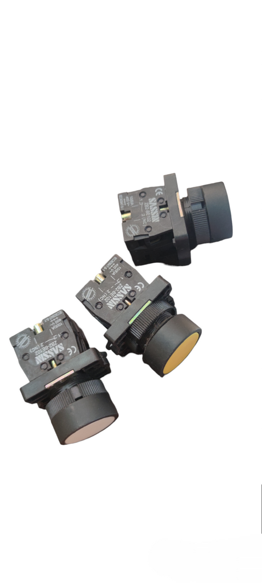 Sassin 22mm Push Button Switch 1NO 1NC for Door Chimes and Bells with black housing