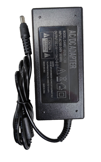 Grippes 24 volt 5 amp switching power supply black AC DC adapter with attached power cable