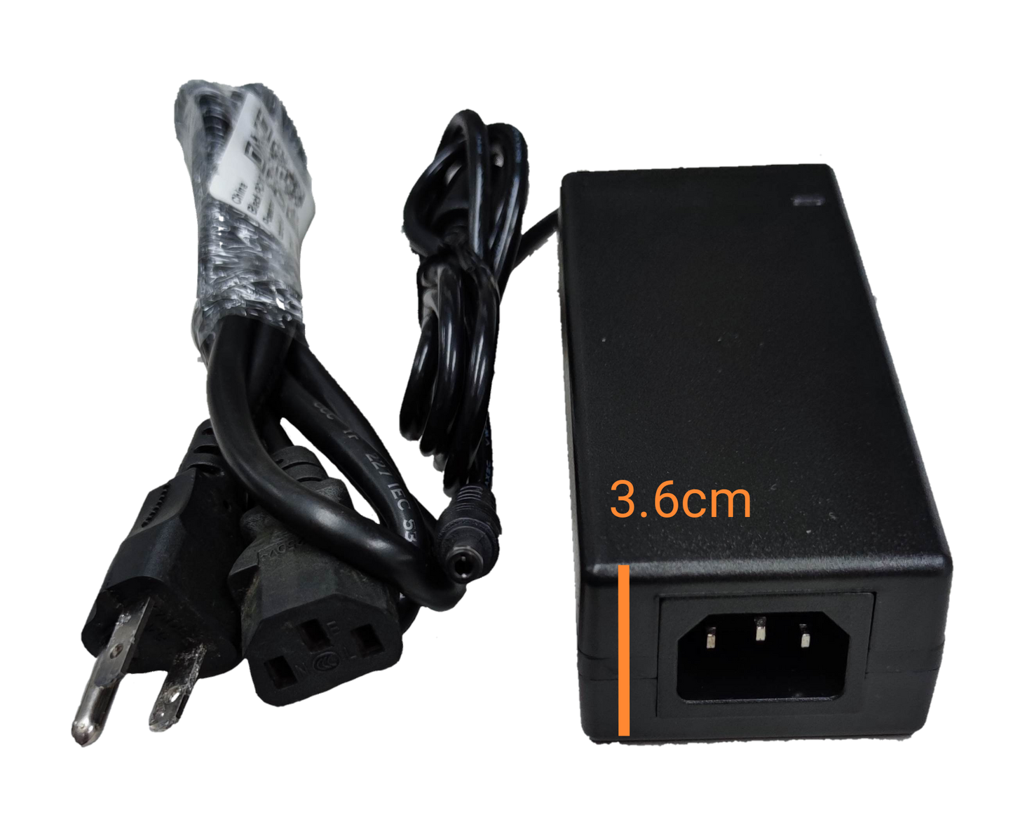 Grippes 24 volt 5 amp switching power supply with power cable and black rectangular adapter
