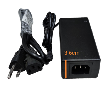 Grippes 24 volt 5 amp switching power supply with power cable and black rectangular adapter
