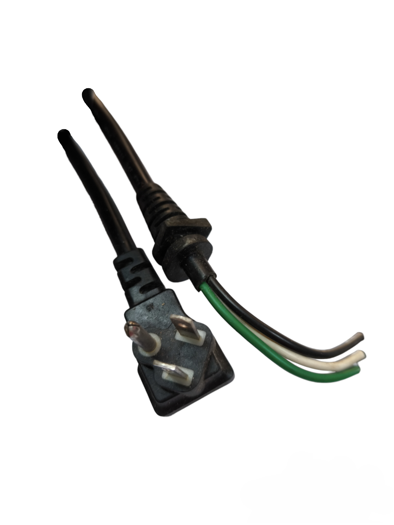 3 core AC power cord with ground black wire and plug from China for electrical connections