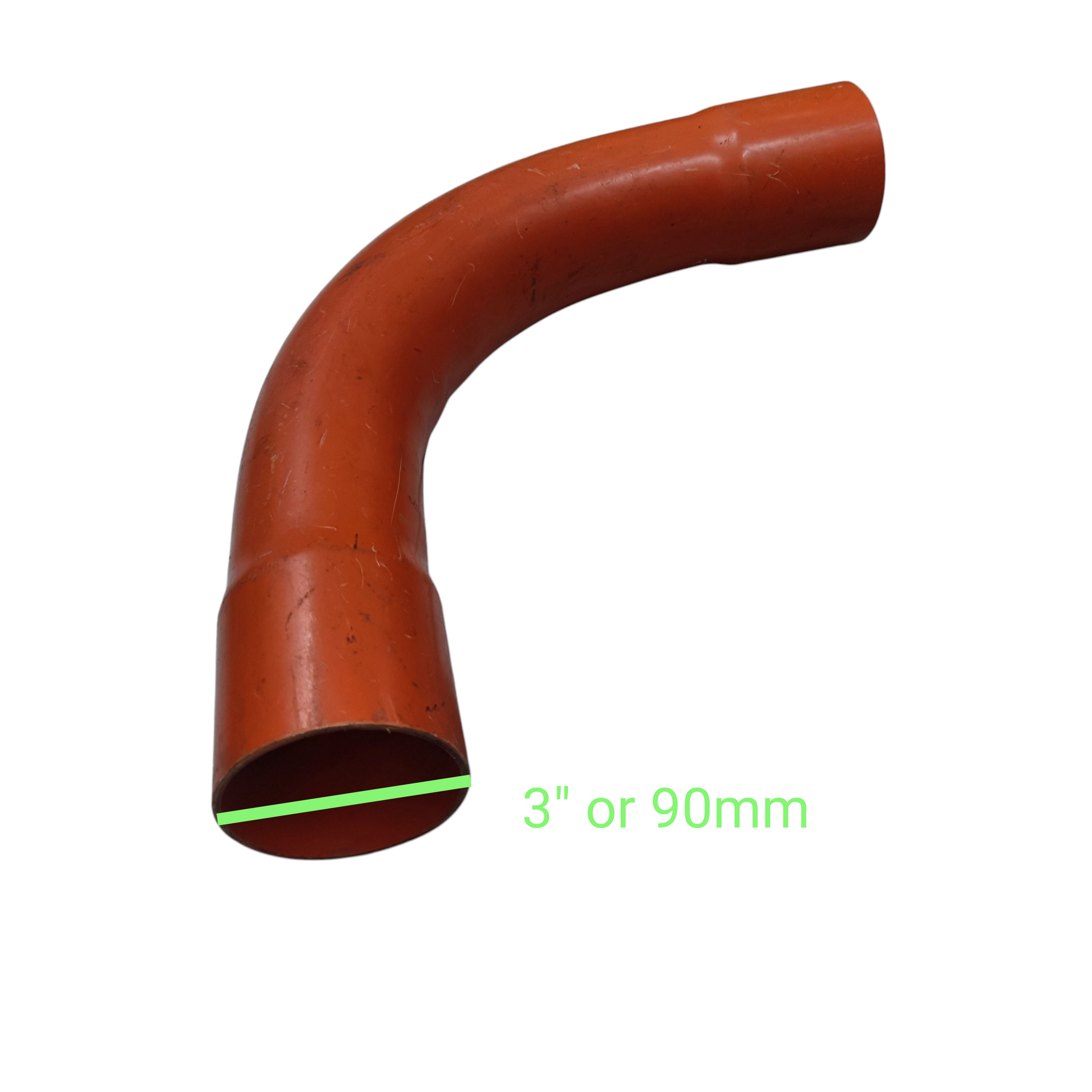 Atlanta 3 Inch PVC Conduit Elbow in orange for durable pipe and tubing connections