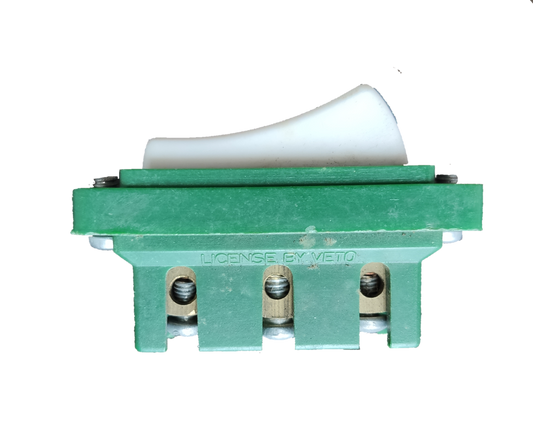 Electx Electrical Supply 3 way switch 10A 250V with green base and white toggle for electrical use