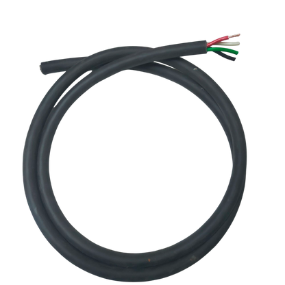 Phelps Dodge 4 core 2.0mm electrical wire with black insulation and exposed colored cores