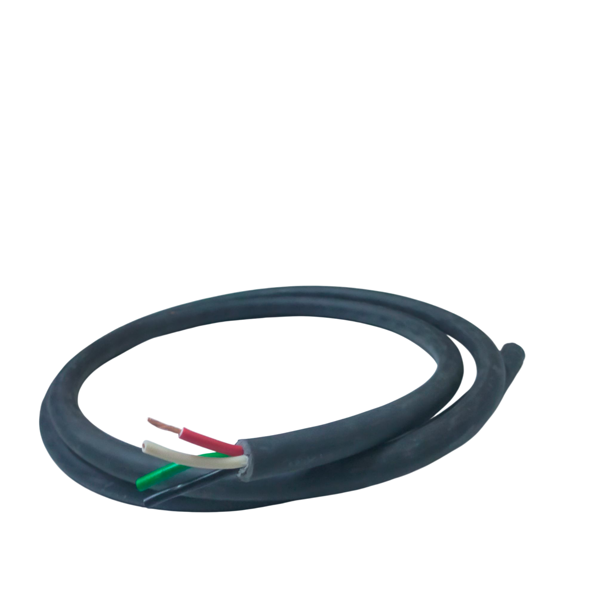 Phelps Dodge 4 core 2.0mm electrical wire with black insulation and exposed colored wires