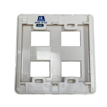Kopez white 4 gang face plate for electrical switches with four rectangular openings