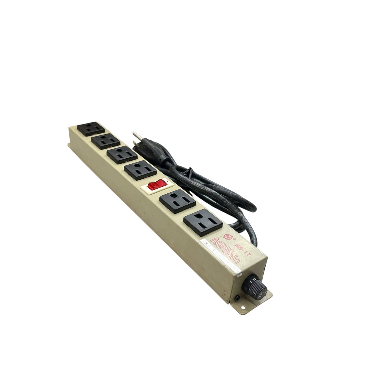 6 gang extension outlet with switch power strip featuring six outlets and a red on off switch