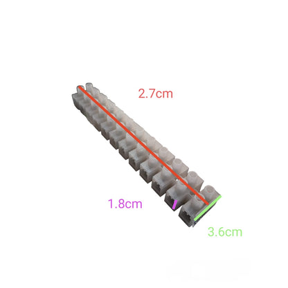 Sassin 80A 12 Pairs PVC Terminal Block white 12 pair screw terminal strip with measurement markings