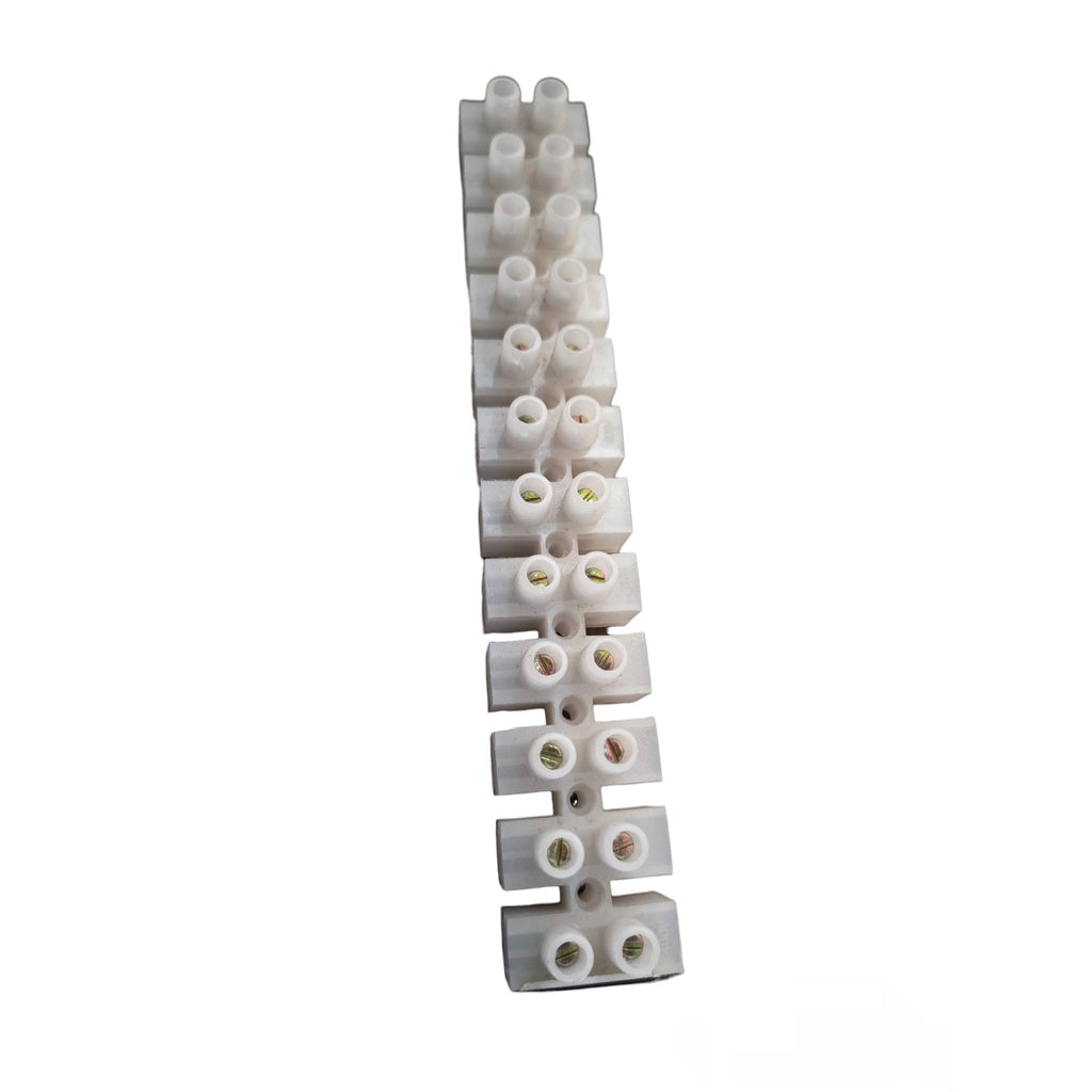 Sassin 80A 12 Pairs PVC Terminal Block white screw terminal strip for electrical wiring connections