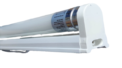 Ecolum 8W LED T8 fluorescent lamp with white housing and end cap for energy-efficient lighting