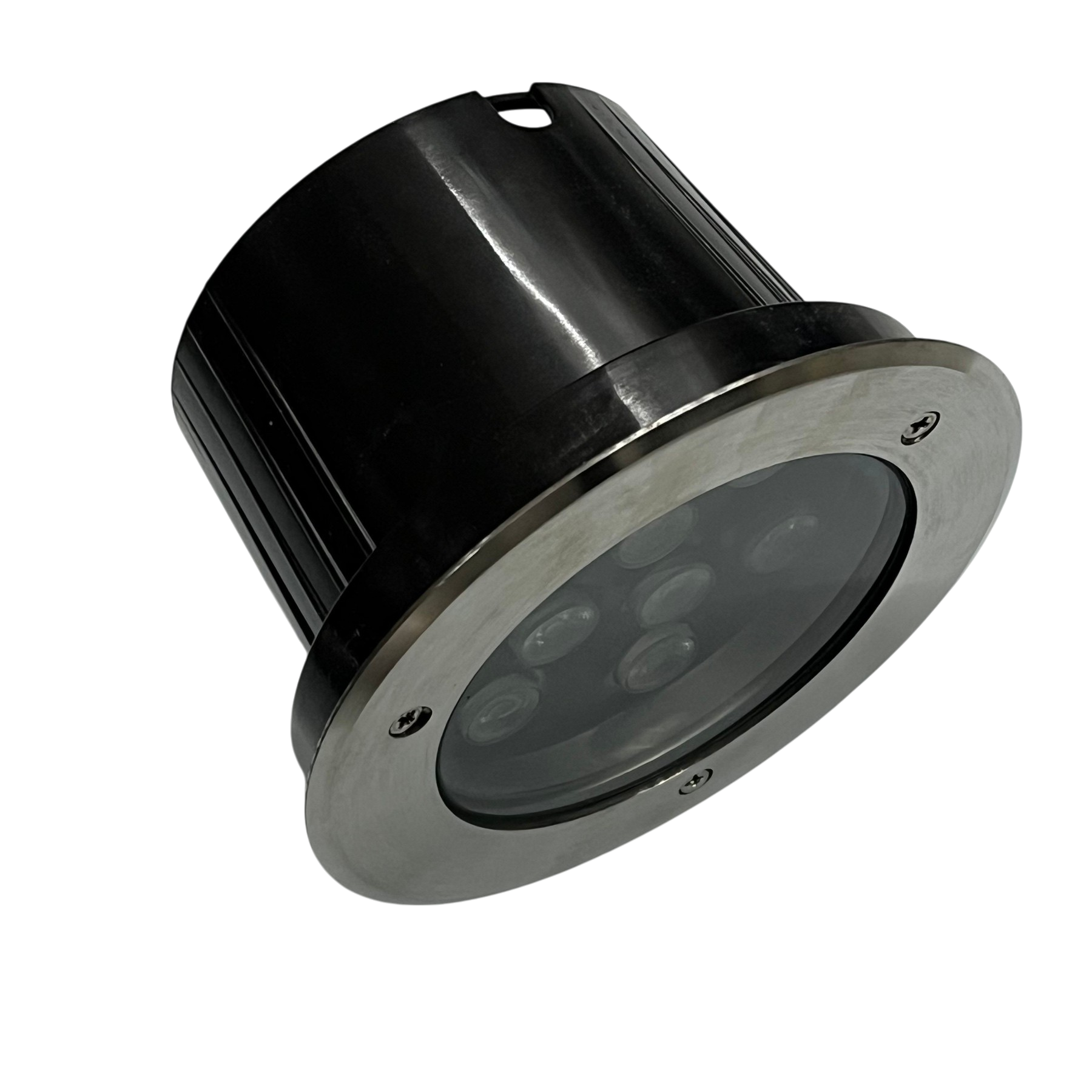 9W LED Pool Lights 12VDC round black underwater light with stainless steel trim for pools