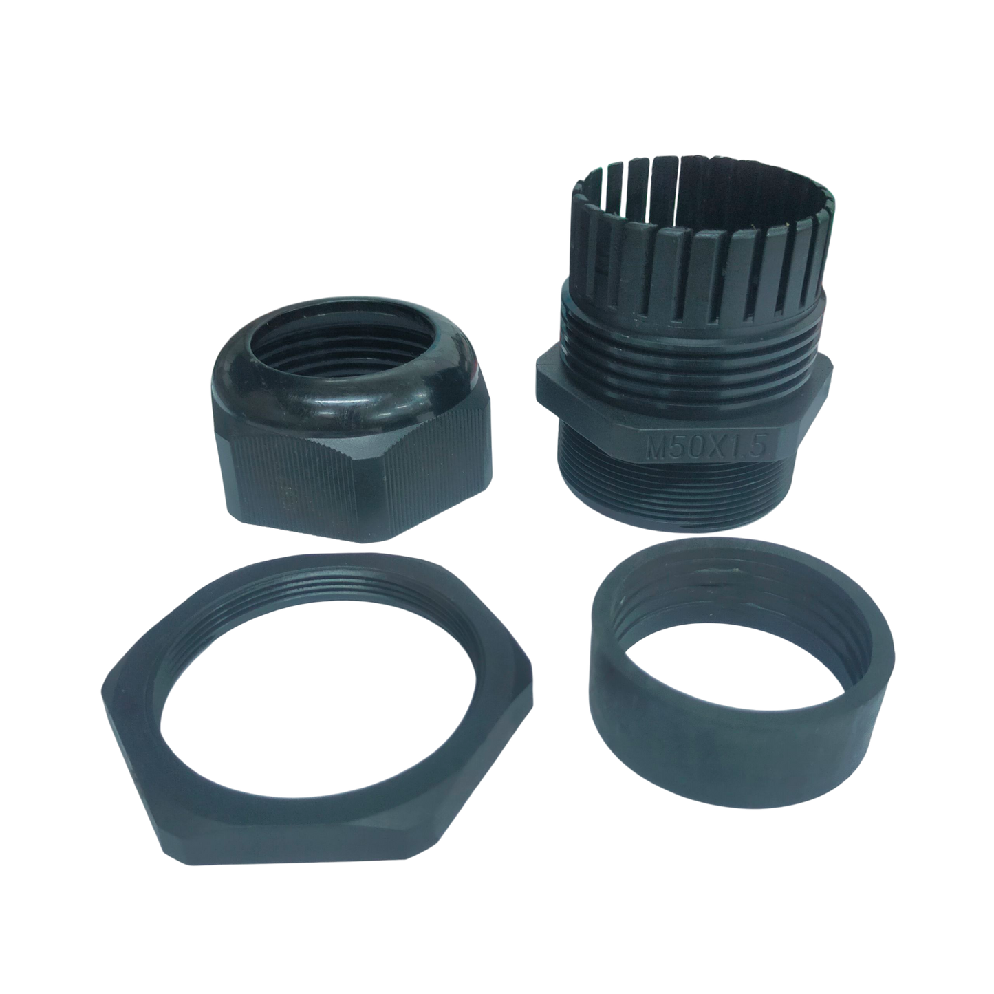 Grippes cable gland M50 30-32mm components for cable management in black plastic material