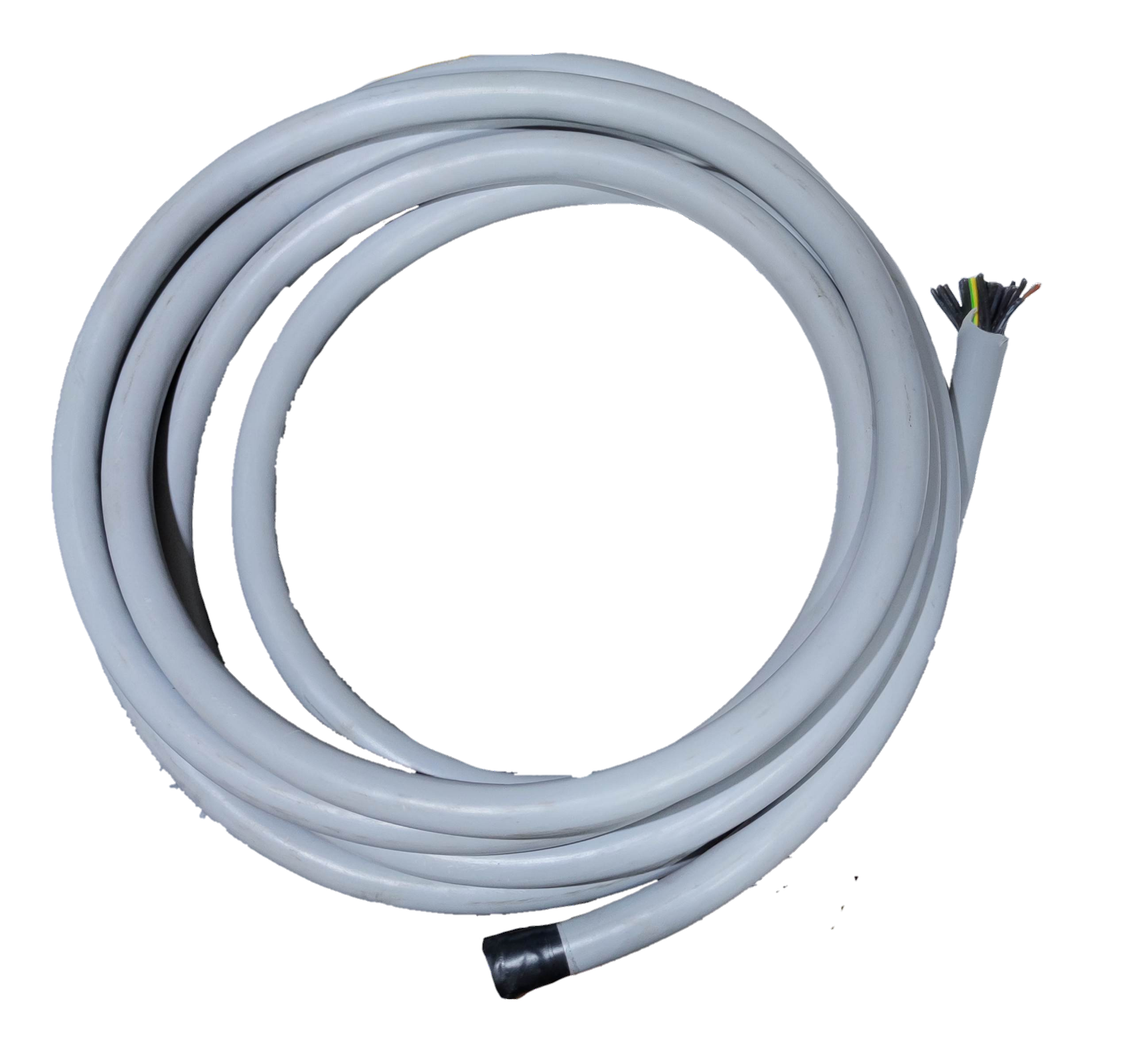 Helukabel Control Cable 0.75mm Un Shielded white coiled multi conductor cable with exposed cores