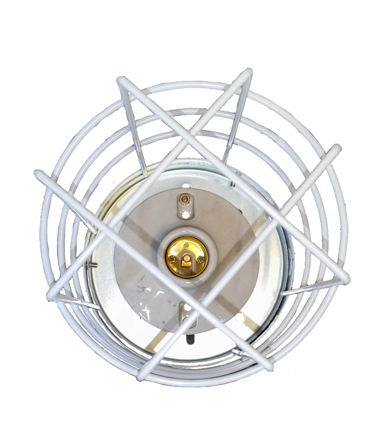 Amco E27 lamp guard 16 cm white metal protective cage for lighting installation