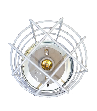 Amco E27 lamp guard 16 cm white metal protective cage for lighting installation