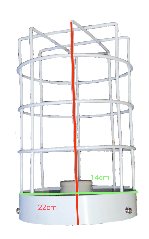 Amco E27 lamp guard 16 cm white metal protective cage for lighting installation accessories