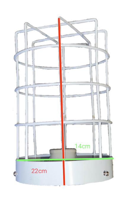 Amco E27 lamp guard 16 cm white metal protective cage for lighting installation accessories