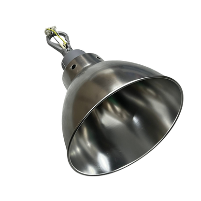 Biglite E27 socket hanging reflector with metallic finish for industrial and home lighting installation