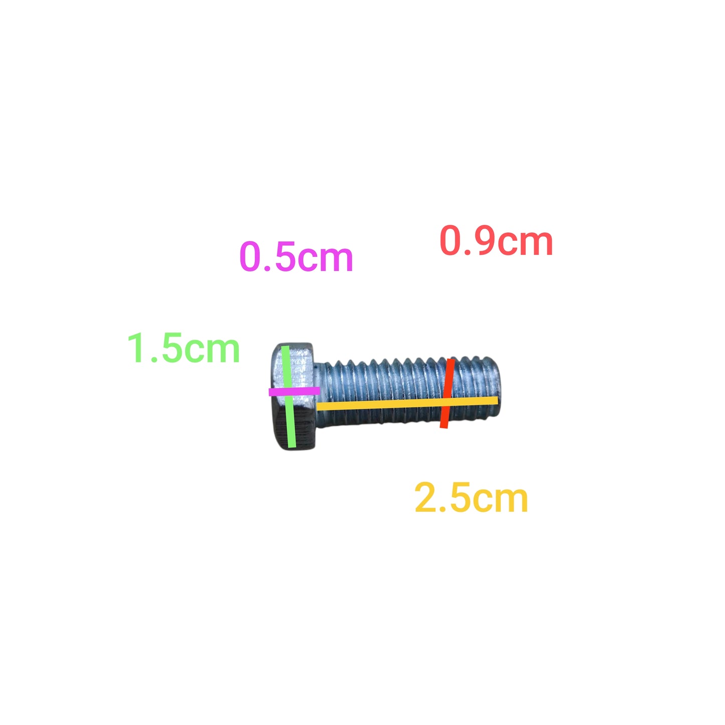 China made hex bolt with dimensions labeled featuring a GI End Cap Screw for secure fastening