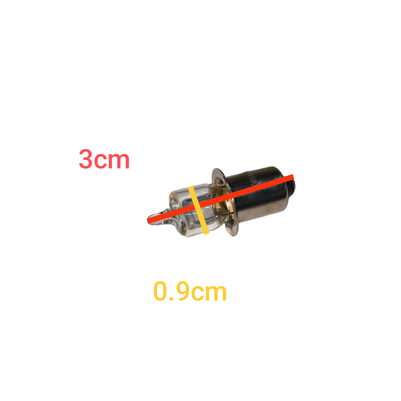 Japan spot and fog lights halogen flashlight bulb 6V 6W with 3cm length and 0.9cm width dimensions