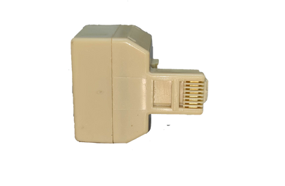 LAN splitter 2 female to 1 male beige electrical circuitry part for network connection