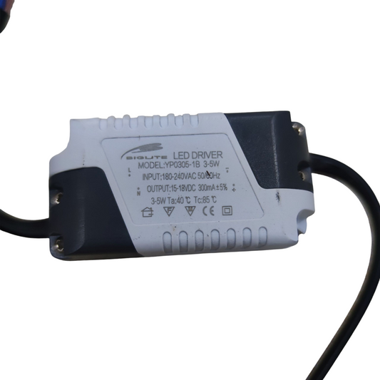 Biglite Power Supply Units LED Driver 3-5W Input 180-240V compact white rectangular LED driver with cables