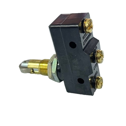Tend Limit Switch 15A 250VAC TM1309 black rectangular body with three brass terminals and threaded actuator