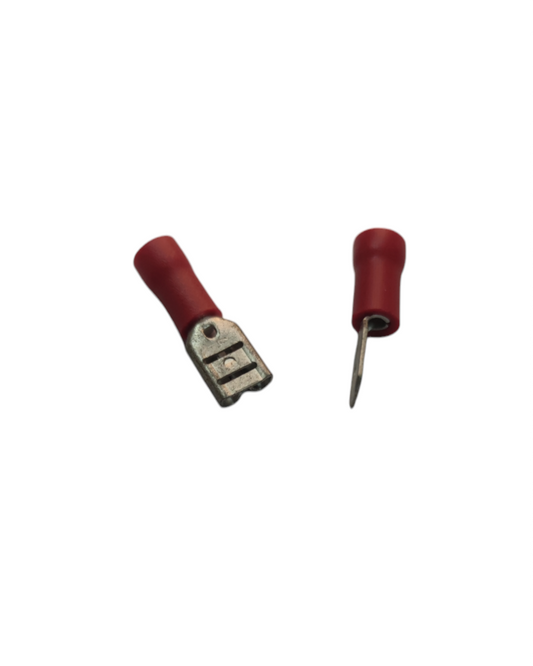 Lugs Male and Female 0.30mm to 1.25mm electrical connectors with red insulation for secure wiring