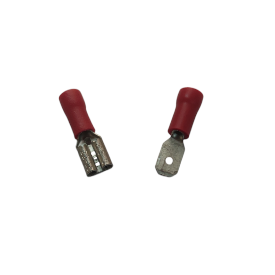 Lugs Male and Female 0.30mm to 1.25mm electrical connectors with red insulation for circuitry