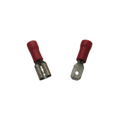 Lugs Male and Female 0.30mm to 1.25mm electrical connectors with red insulation for circuitry