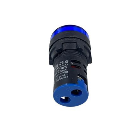 Denko Pilot Light 220v BLUE 22mm industrial indicator lamp with blue lens and two pin connector