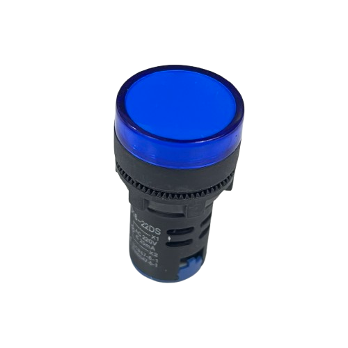 Denko Pilot Light 220v BLUE 22mm round industrial panel mount indicator light blue lens