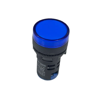 Denko Pilot Light 220v BLUE 22mm round industrial panel mount indicator light blue lens