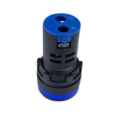 Denko Pilot Light 220v BLUE 22mm work safety indicator light with blue bezel and panel mount