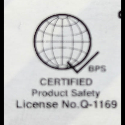Quick Connect Tandem Outlet 1 Gang 20A certification label showing globe icon with check mark and License No Q1169