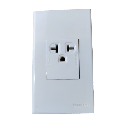 Panasonic white Quick Connect Tandem Outlet 1 Gang 20A wall outlet with single recessed tandem receptacle
