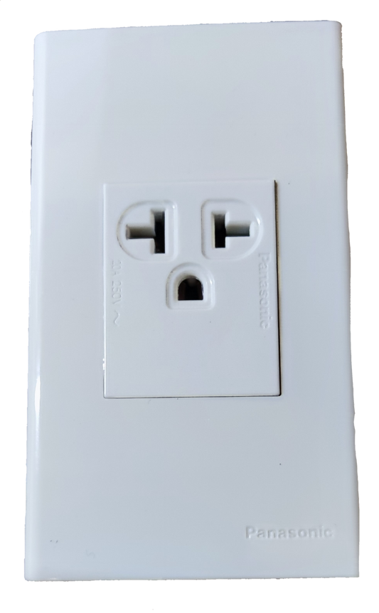 Panasonic white Quick Connect Tandem Outlet 1 Gang 20A wall outlet with single recessed tandem receptacle