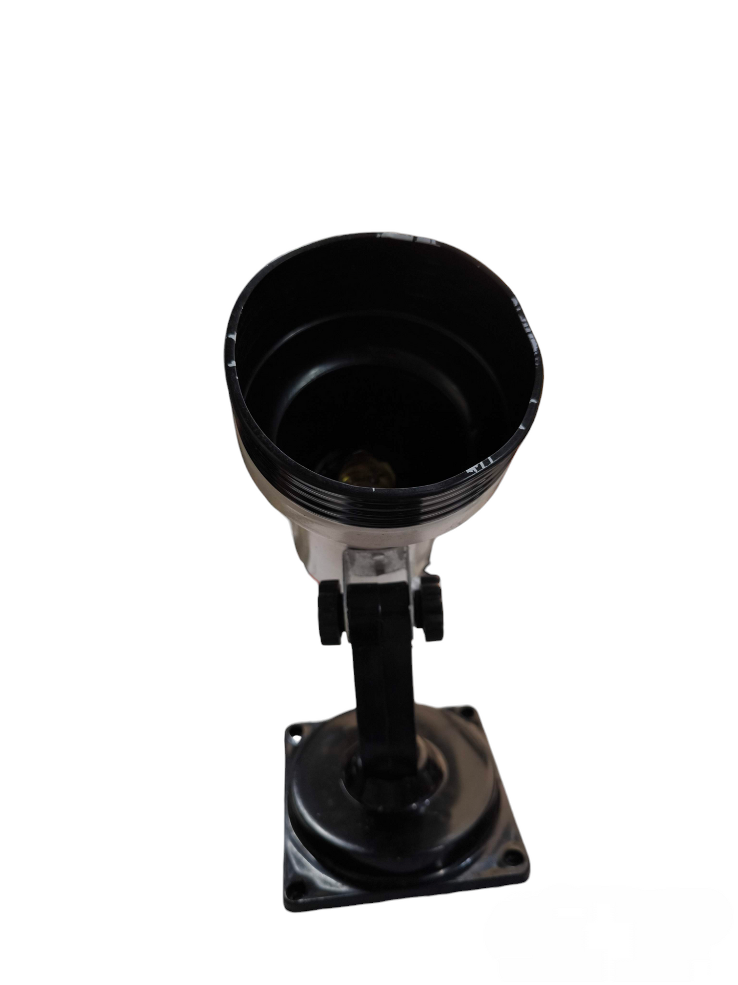 Local black adjustable Spot Light Holder E27 Square Base with hinged arm and metal mounting plate