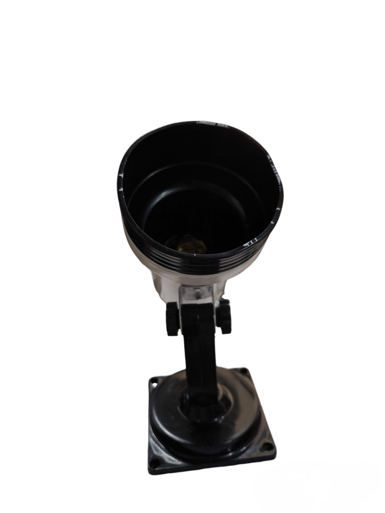 Local black adjustable Spot Light Holder E27 Square Base with hinged arm and metal mounting plate